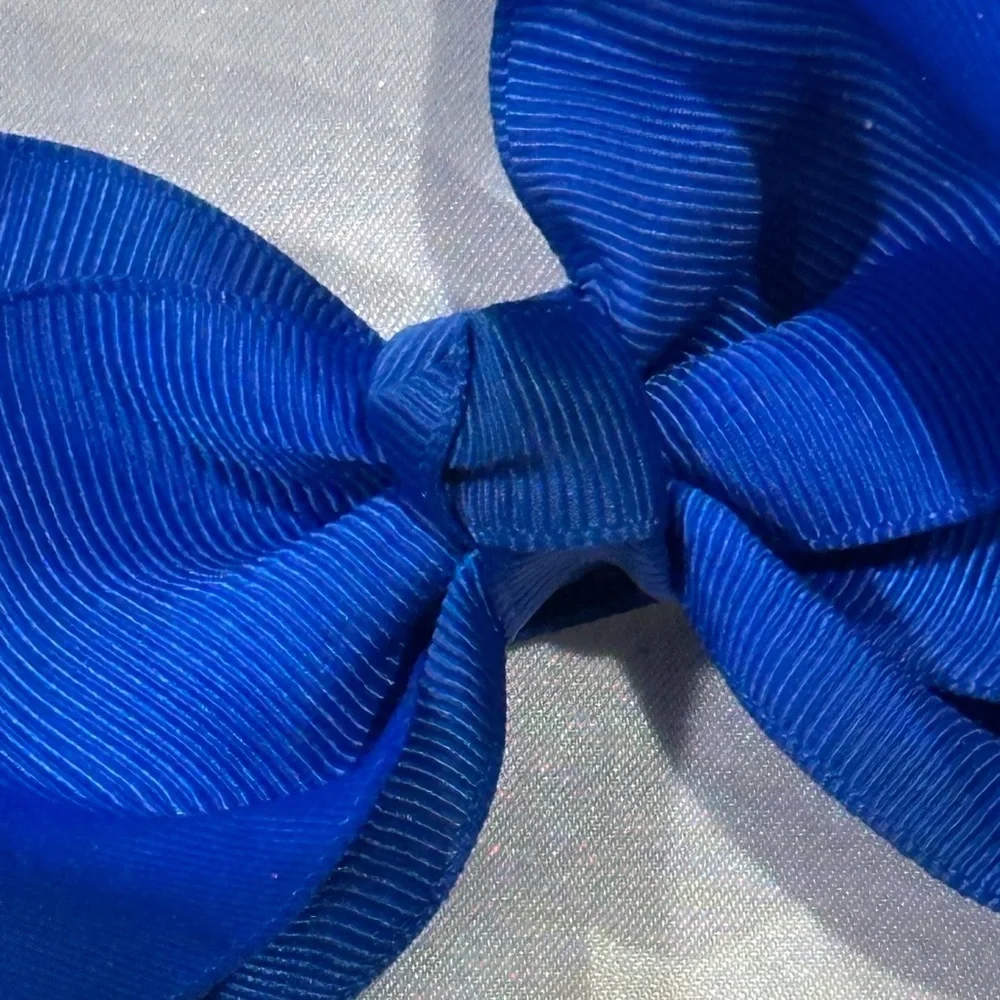 TWO Royal Blue Grosgrain Hair Bows for Kids -bundle w/ others & save on shipping